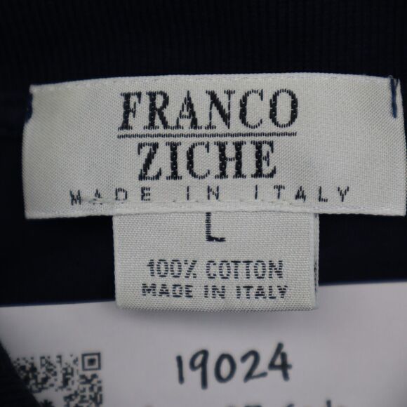 Franco Ziche Shirt Mens L Blue Plain Chest Button Short Sleeve Collared Top - Picture 2 of 16